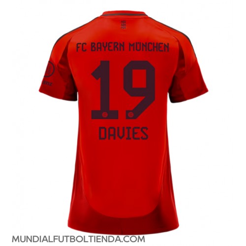 Camiseta Bayern Munich Alphonso Davies #19 Primera Equipación Replica 2024-25 para mujer mangas cortas